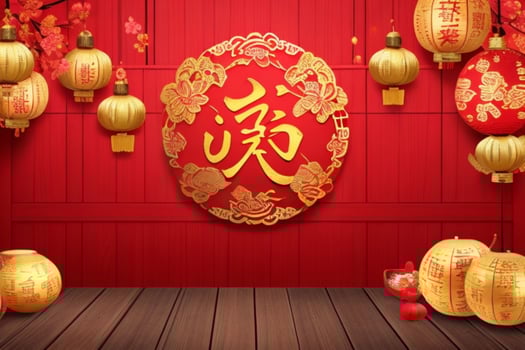 Chinese New Year background. AI Generative Pro Photo