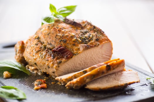 Baked sirloin turkey meat homemade with spices photo