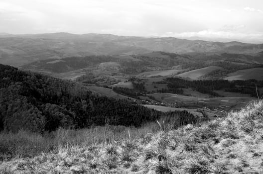 Mountains and forests black and white background photo