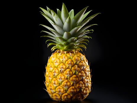 Isolated ananas on the dark background. High quality. AI Generative photo