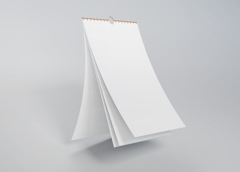 potrait desk calendar with blank of paper suitable for calendar design presentation photo
