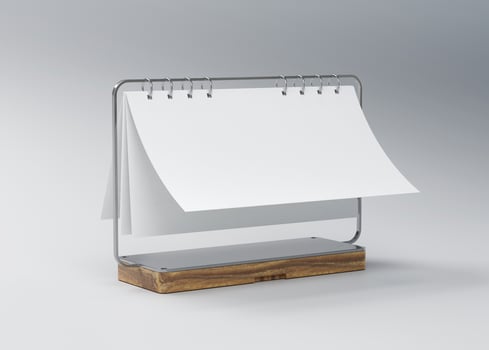 desk calendar with white paper suitable for calendar design presentation photo