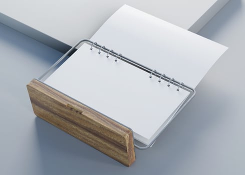 desk calendar with white paper suitable for calendar design presentation photo