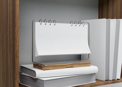 desk calendar with white paper suitable for calendar design presentation photo