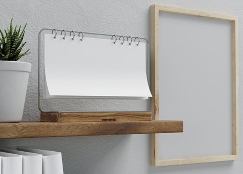 desk calendar with white paper suitable for calendar design presentation photo