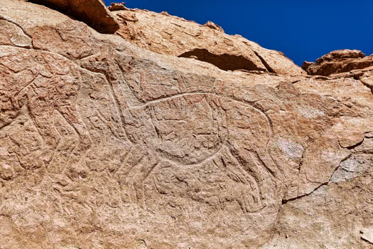 Yerbas Buenas Archaeological Site - Chile. Cave Paintings - Atacama Desert. San Pedro de Atacama. photo