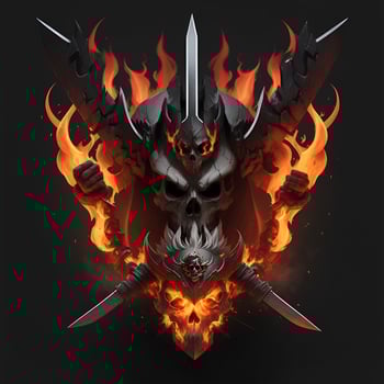 head skull fire mascot and esport gaming logo, AI generated photo