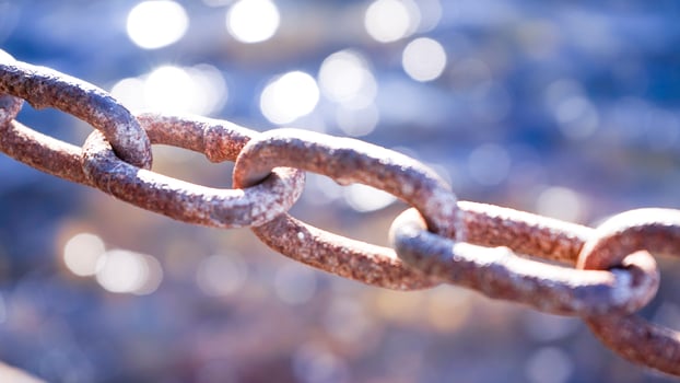 Chains at the ocean photo