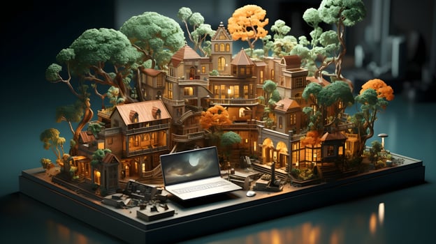 Skill Up Anywhere. Online Learning and Training Platforms in 3D. AI Generated photo