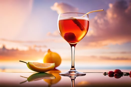 cocktail on the beach. AI-Generated photo