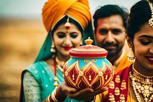 indian wedding traditions and customs. AI-Generated photo