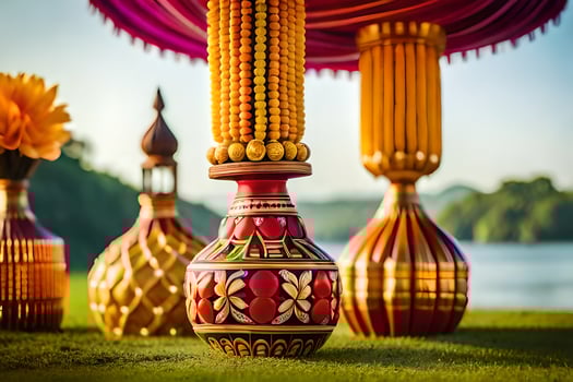 indian wedding decor ideas for the bride and groom. AI-Generated photo