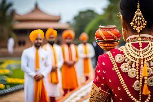 indian wedding ceremony in delhi. AI-Generated photo