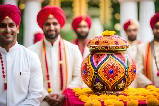 indian wedding ceremony in delhi. AI-Generated photo
