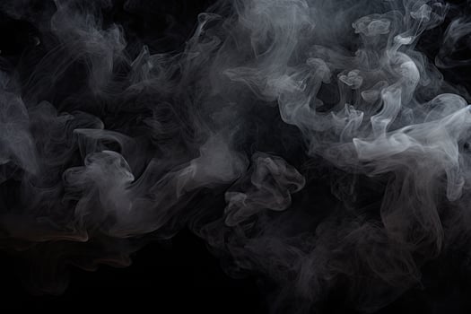 Abstract smoke moves on a black background. Design element for graphics, dense smoke on black background, AI Generated photo