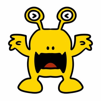 cartoon monster isolated on white background photo
