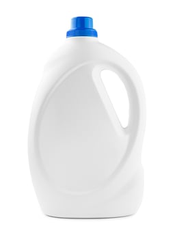 white detergent bottle for packaging isolated on white background photo