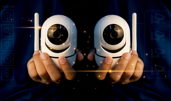 IP wifi wireless security camera supports Internet installation technology, security systems, smart home applications. photo