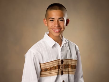 Smiling young man of Mexican descent dressed in an suit AI Generative photo