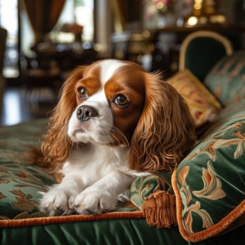 Cavalier King Charles Spaniel with a regal and refined trim photo