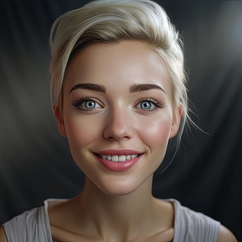 portrait of young female permanent make-up artists, hyper realistic , generated by AI photo