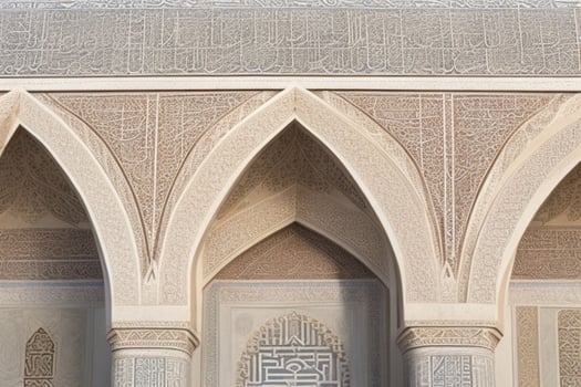 architectural detail of a mosque building. background. AI Generative Pro Photo