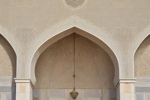 architectural detail of a mosque building. background. AI Generative Pro Photo