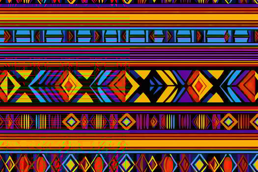 Seamless geometric African pattern. Ethnic ornament on the carpet. Aztec style. Tribal ethnic texture. Vector illustration for web design or print, ethnic fabric pattern, AI Generated photo