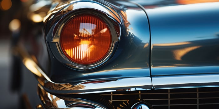 Detailed view of a vehicle's exterior. AI generative. photo