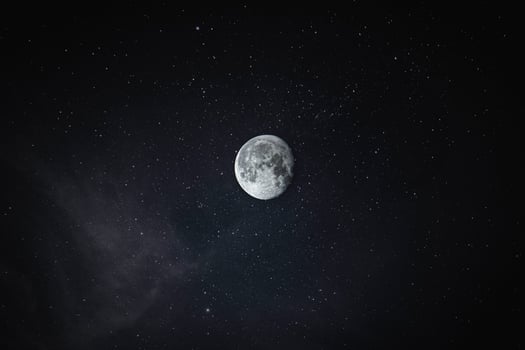Full Moon phase and surrounded by stars photo