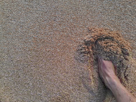 footprints on the sand photo