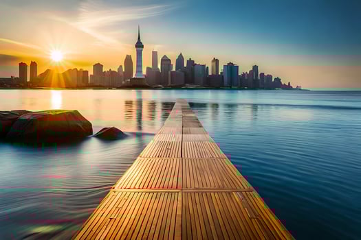 the city skyline in dubai, united arab emirates. AI-Generated photo