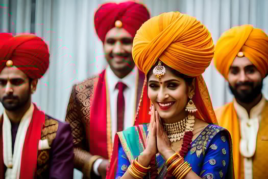 indian wedding in the city. AI-Generated photo