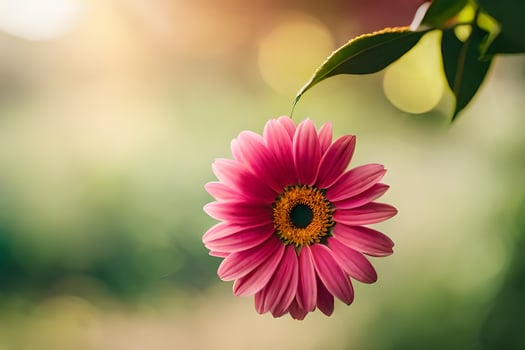 a pink flower is in the foreground. AI-Generated photo