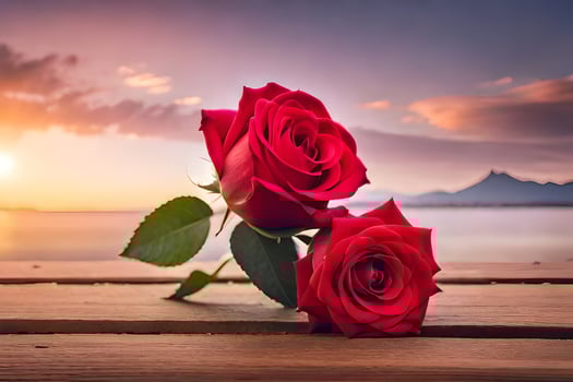 the rose is the symbol of love and romance, and the red color is the color of love. AI-Generated photo