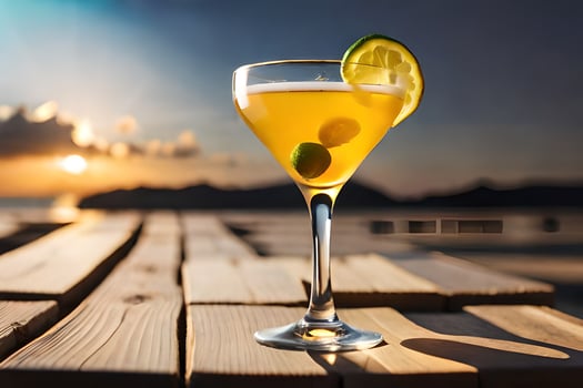 cocktail on the beach. AI-Generated photo