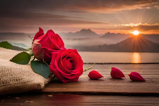 the sunset is the best time to take a romantic photo. AI-Generated photo