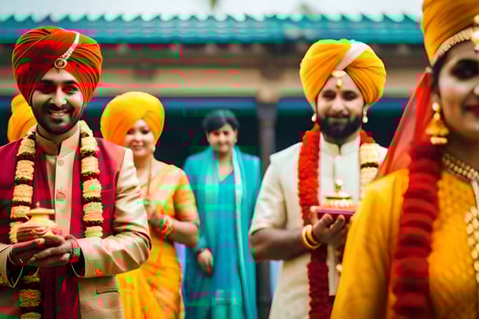 indian wedding ceremony in the city. AI-Generated photo