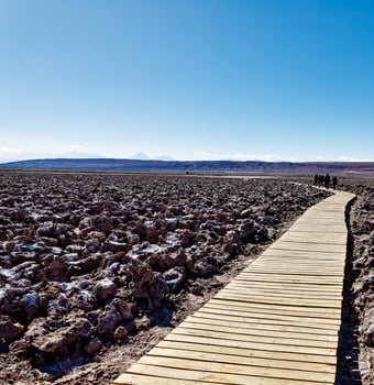 Landscape of the Hidden Baltinache Lagoons - Atacama Desert - Chile. photo