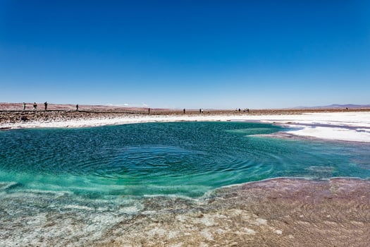 Landscape of the Hidden Baltinache Lagoons - Atacama Desert - Chile. photo
