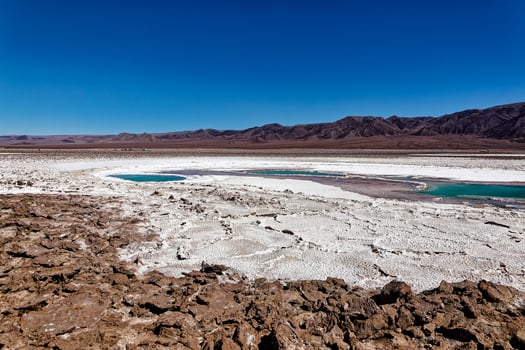 Landscape of the Hidden Baltinache Lagoons - Atacama Desert - Chile. photo