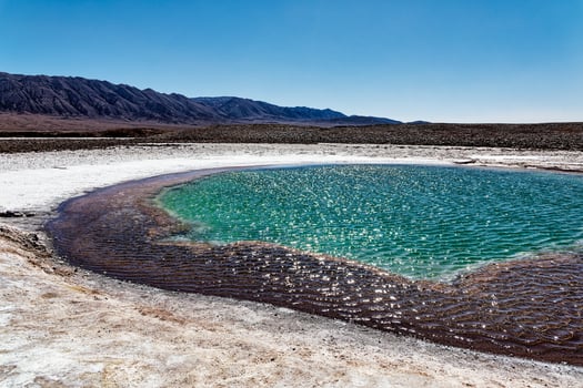 Landscape of the Hidden Baltinache Lagoons - Atacama Desert - Chile. photo