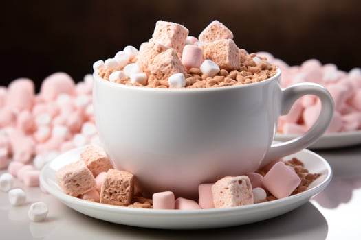 photos of hot chocolate marshmallow in indoor photo studio AI Generated