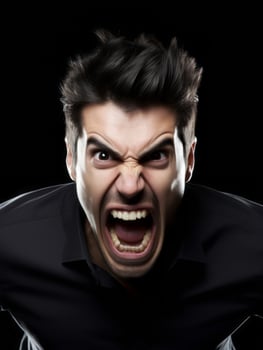 Man of European appearance who appears to be furious AI Generative photo