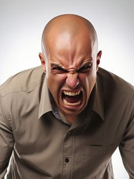 Man of European appearance who appears to be furious AI Generative photo