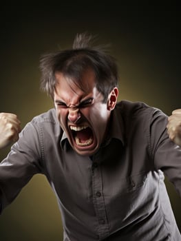 Man of European appearance who appears to be furious AI Generative photo
