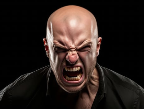 Man of European appearance who appears to be furious AI Generative photo