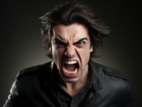 Man of European appearance who appears to be furious AI Generative photo