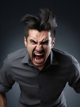 Man of European appearance who appears to be furious AI Generative photo
