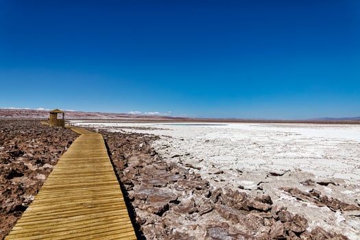 Landscape of the Hidden Baltinache Lagoons - Atacama Desert - Chile. photo